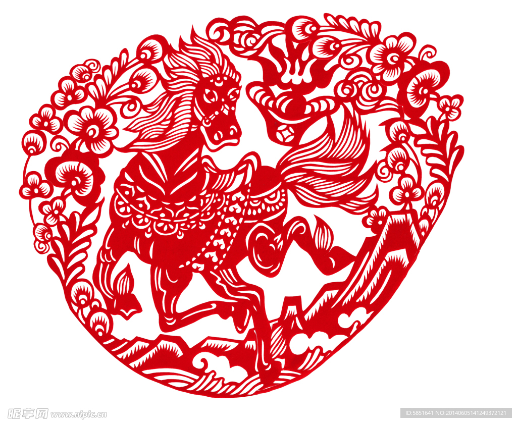 剪紙馬設計圖__傳統文化_文化藝術_設計圖庫