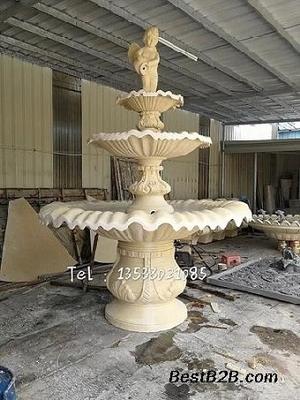 廣場(chǎng)噴泉流水缽 歐式天使噴泉雕塑 人造砂巖景觀天使